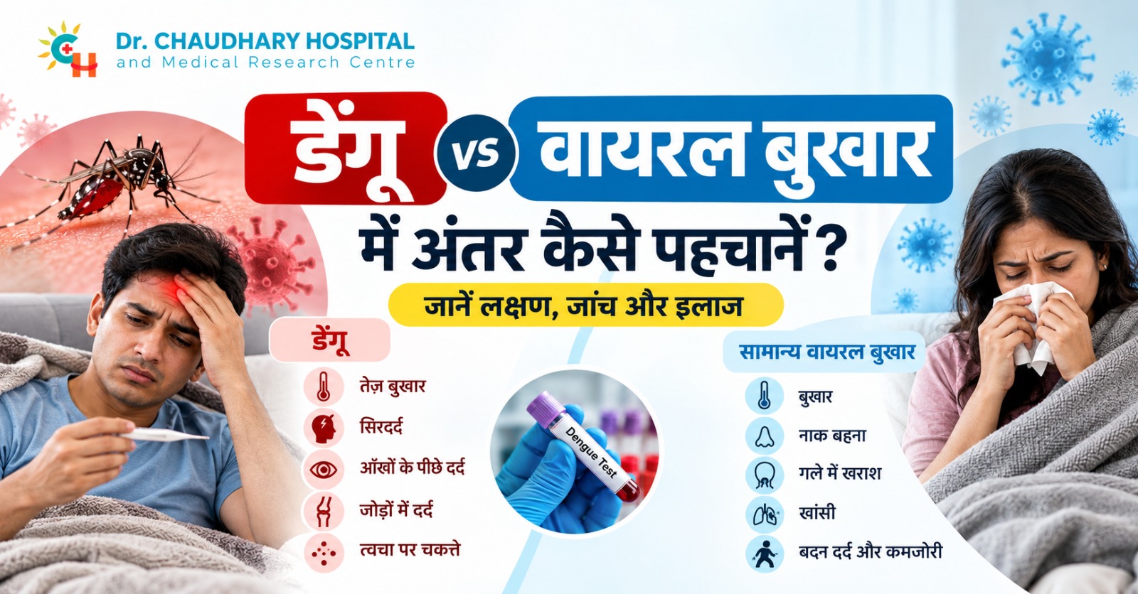 डेंगू और सामान्य वायरल बुखार में अंतर कैसे पहचानें? जानें लक्षण, जांच और इलाज